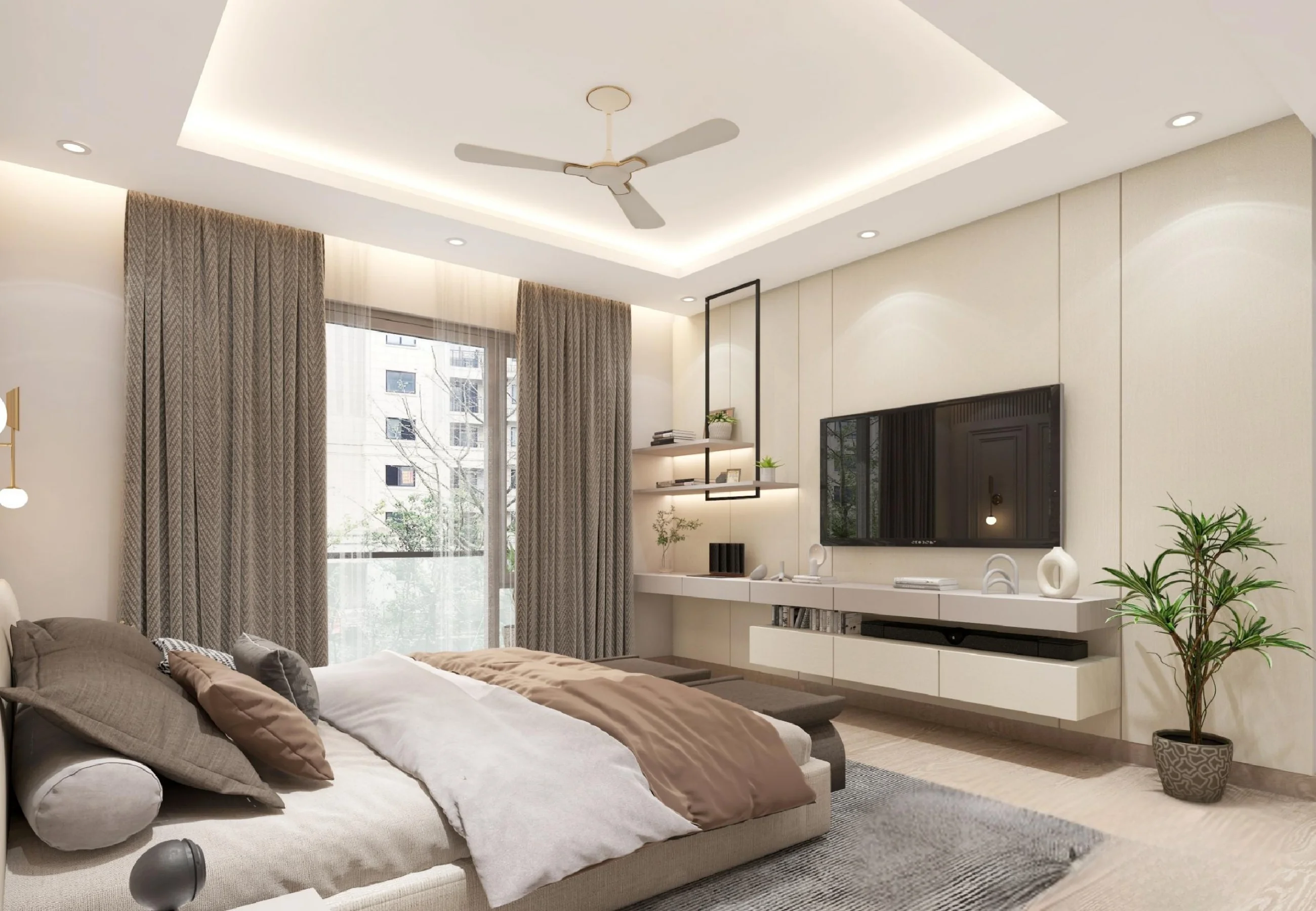 Master Bedroom Media – Cream Option